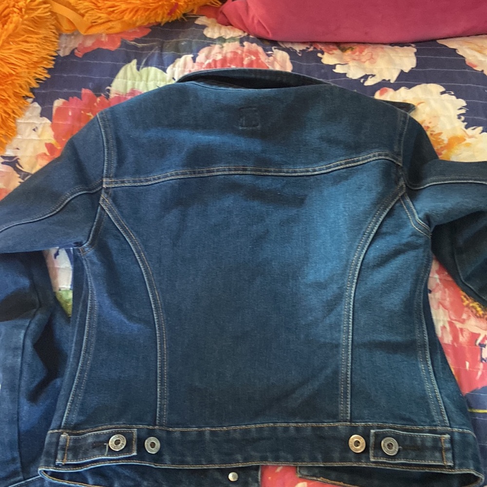 GAP, size SMALL, dark denim adjustable fitted waist and collared jacket - Picture 5 of 9